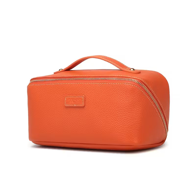 Large Genuine Leather Vanity Bag for Women